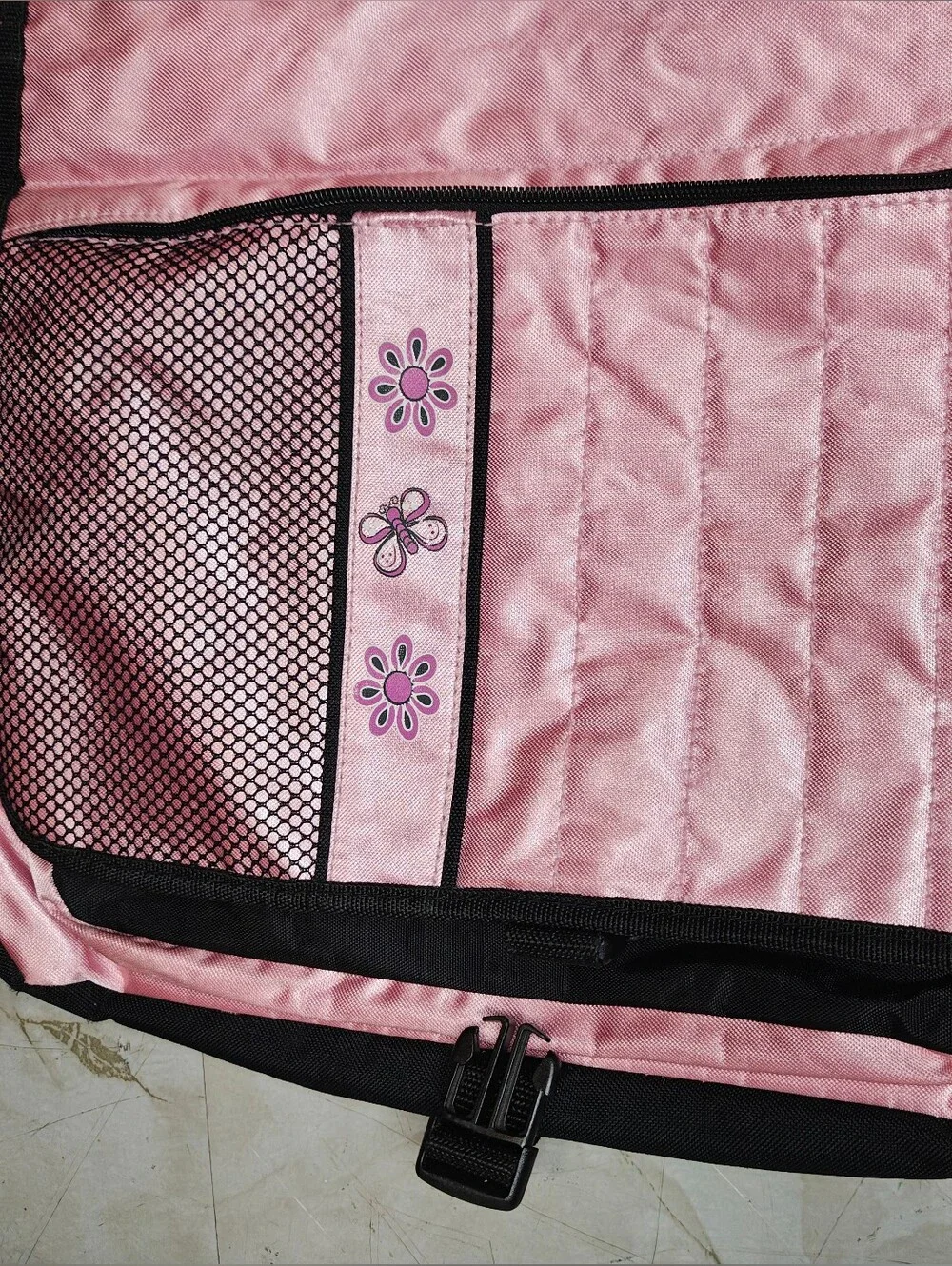 Pink Floral Satin Crossbody Bag for Women